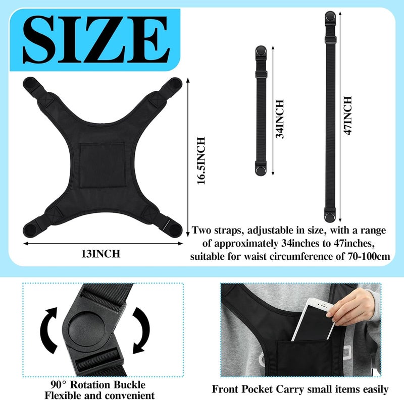 Threlaco Wheelchair Seat Belt for Adults Wheelchair Harness Accessories Safety Belt for Elderly Walking and Disabled Torso Support Vest Restraint Adjustable Straps Prevent Sliding(Black) - Image 2
